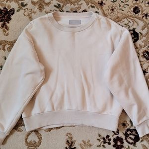 EVERLANE oversized fleece crew in stone size S